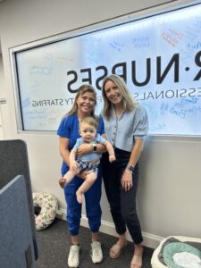 Jessica Cotter, one of our national sales directors and former recruiter, with Misty Wooten, RN and her son. 