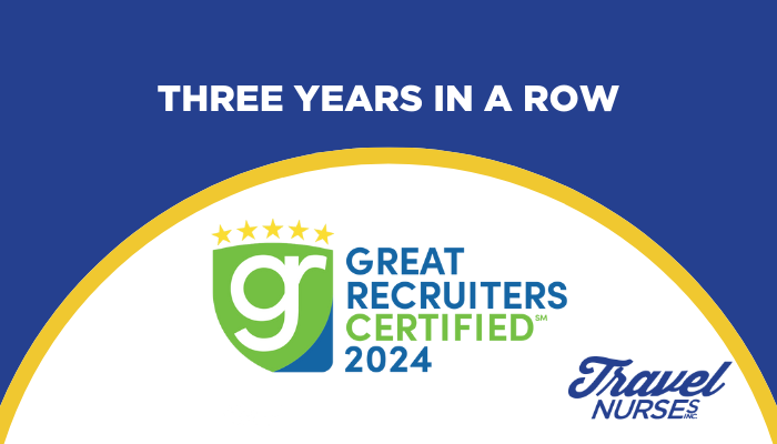 TRAVEL NURSES, INC. IS GREAT RECRUITERS CERTIFIED FOR 2024