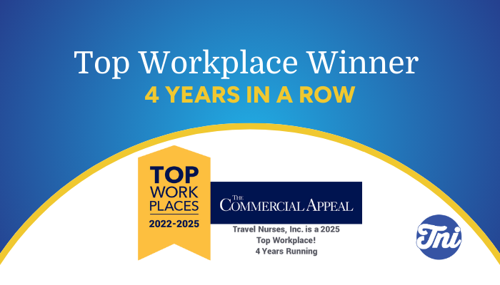 TRAVEL NURSES, INC. NAMED A TOP WORKPLACE BY THE COMMERCIAL APPEAL FOR THE FOURTH CONSECUTIVE YEAR